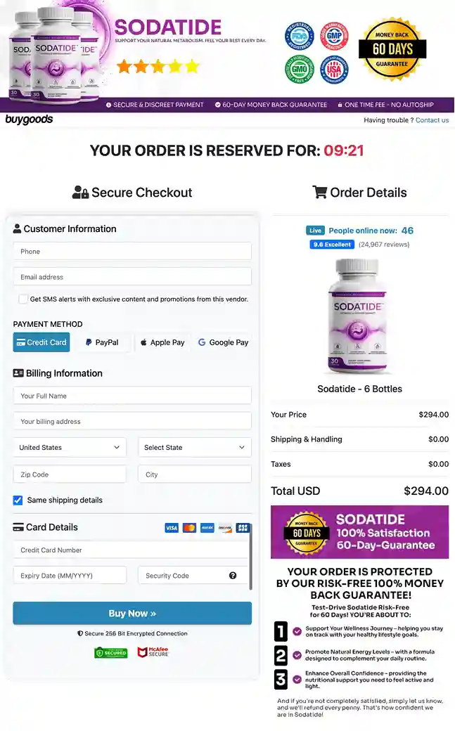SodaTide Secure Payment — Visa Mastercard USA